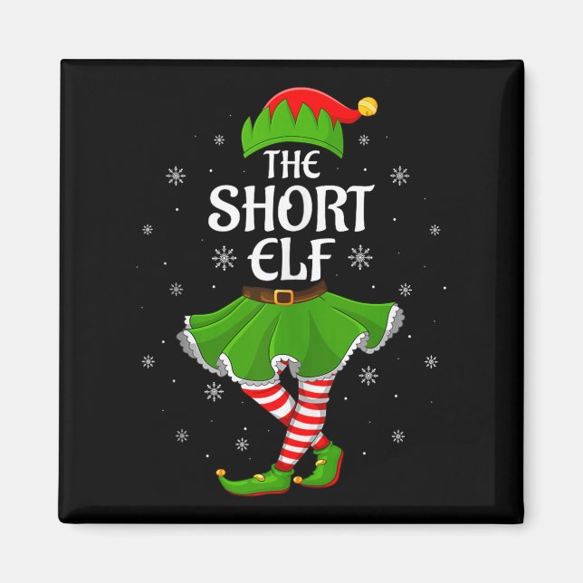 Short Elf Christmas Family Girls Women Elf Squad X Magnet (Vorne)