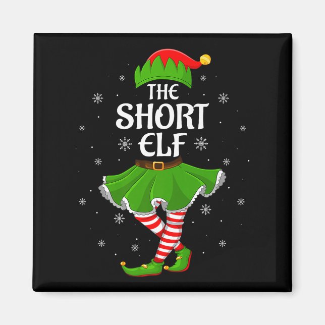 Short Elf Christmas Family Girls Women Elf Squad X Magnet (Vorne)