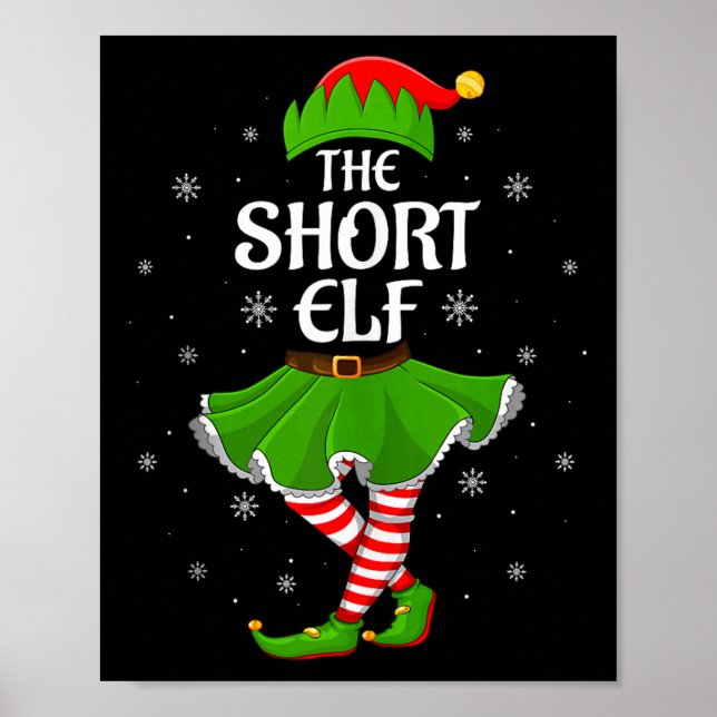 Short Elf Christmas Family Girls Women Elf Squad X Poster (Vorne)