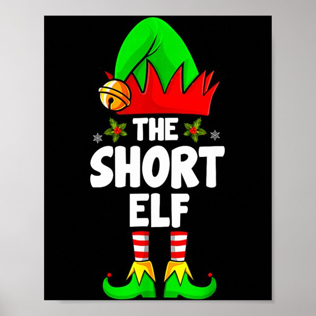 Short Elf Family Matching Group Christmas Pajamas  Poster (Vorne)