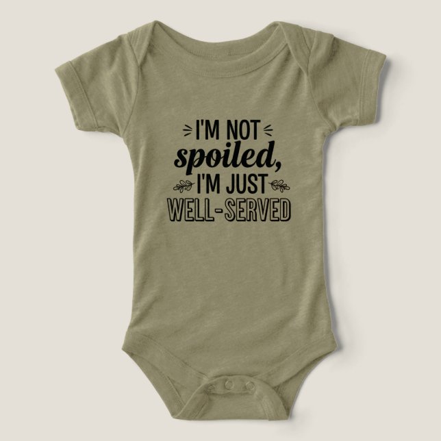 Short Sleeve Baby Bodysuit – Green, Fun Quote (Design Vorderseite)