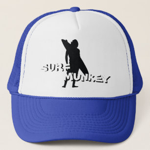 Shortboard Surfer-Silhouetteentwurf auf Truckerkappe