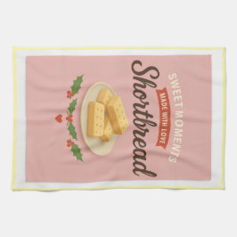 Shortbread Time Christmas Tea Towel — Soft Pink Geschirrtuch