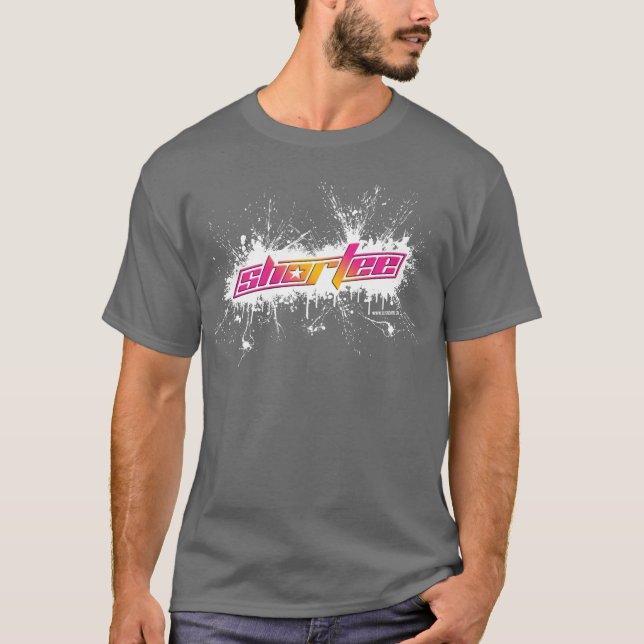Shortee weißer Farben-Spritzer T-Shirt (Vorderseite)