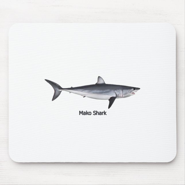 Shortfin Mako-Haifisch-Illustration Mousepad (Vorne)