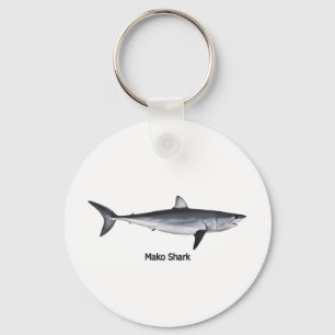 Shortfin Mako-Haifisch-Illustration Schlüsselanhänger