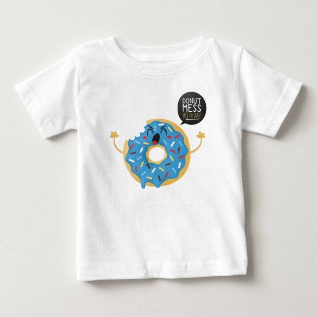 Shorts leeve Romper Baby Boy Donut Mess mit mir T-shirt (Vorderseite)