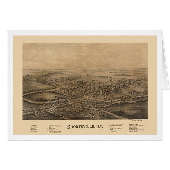 Shortsville, NY panoramische Karte - 1892 (Vorderseite (Horizontal))