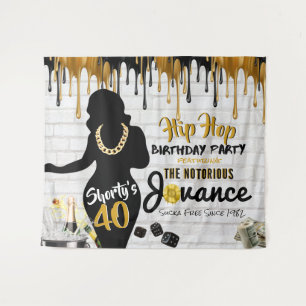 Shorty's 40 90er Hip Hop Geburtstag Tropfen Hinte Wandteppich
