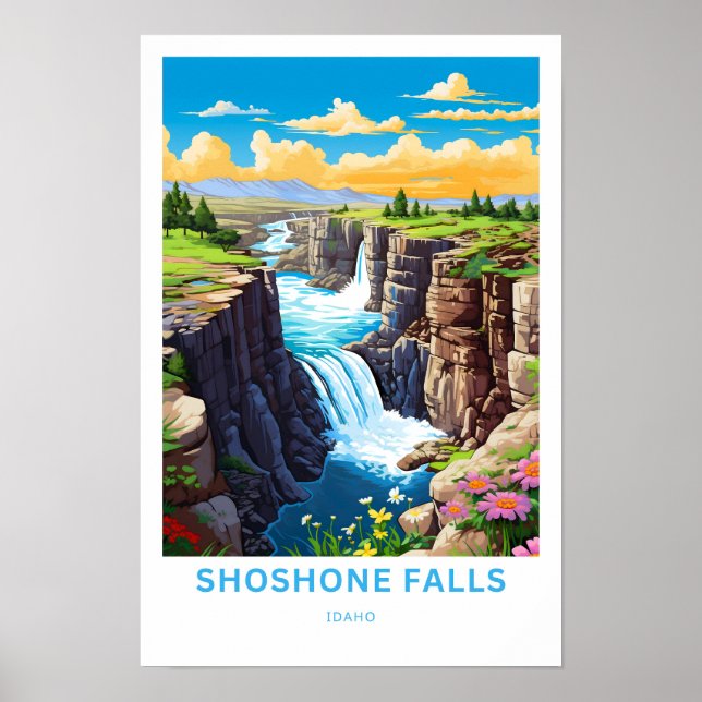 Shoshone Falls Idaho Travel Print Poster (Vorne)