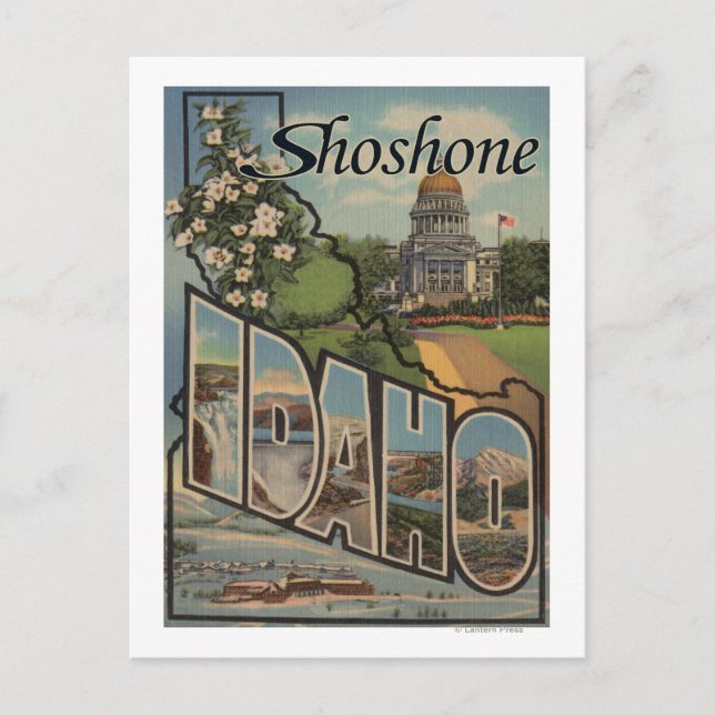 Shoshone, Idaho - Große Buchstabenszenen Postkarte (Vorderseite)