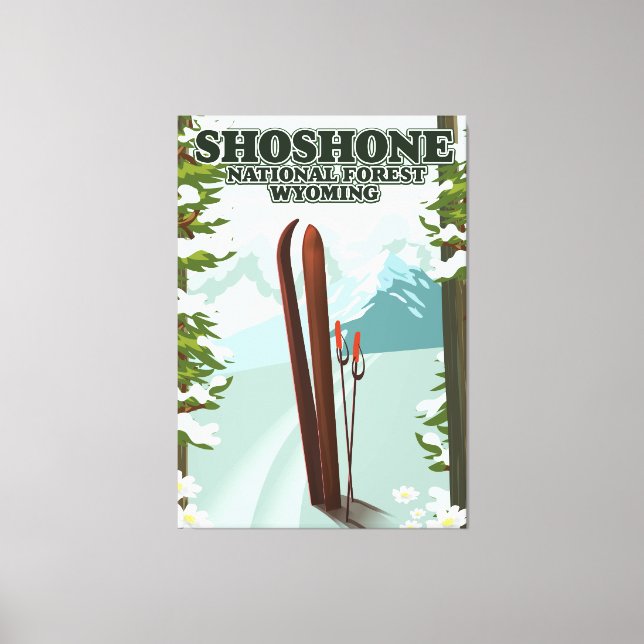 Shoshone National Forest Ski Reiseplakat Leinwanddruck (Vorderseite)