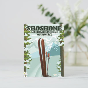 Shoshone National Forest Ski Reiseplakat Postkarte