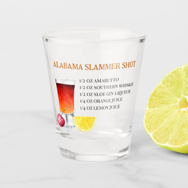 Shot Drink Rezept Alabama Slammer Schnapsglas (Vorderseite)