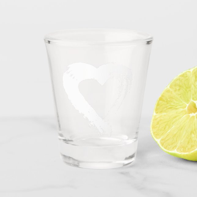 Shot Glas Mond Herz  (Vorderseite)