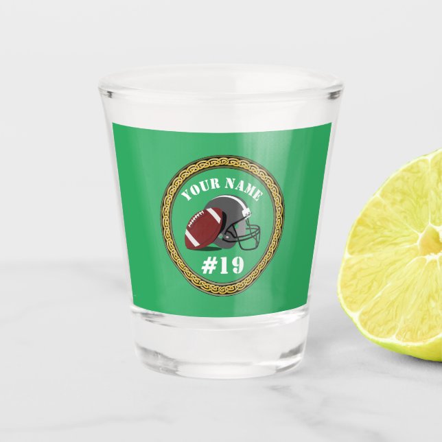 Shot Glass Football - Name und Nummer hinzufügen Schnapsglas (Vorderseite)