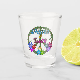 Shot Glass - Frieden und Liebe Schnapsglas