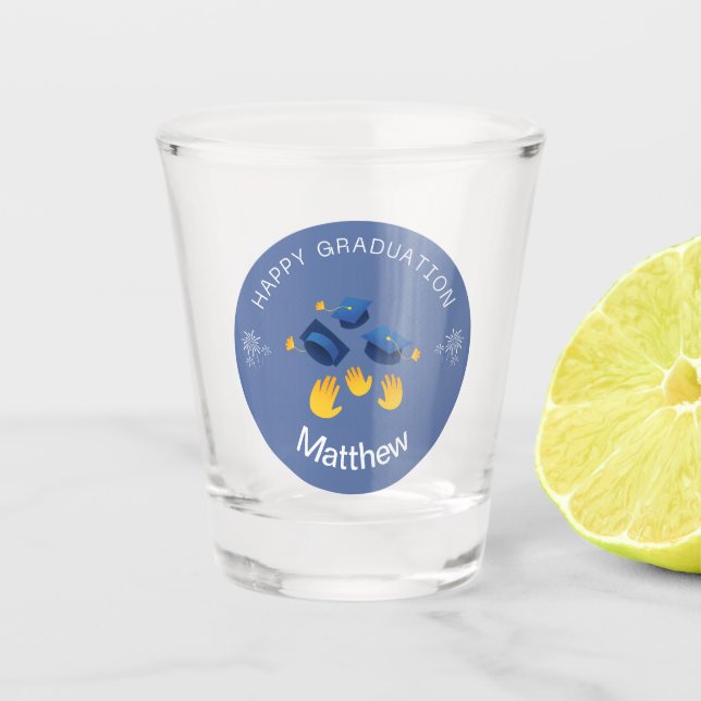 Shot Glass - Happy Abschluss Personalize-Add Name Schnapsglas (Vorderseite)