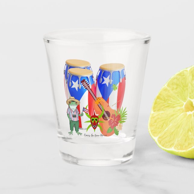 Shot Glass - Puerto Rican Cultural Barware Schnapsglas (Vorderseite)