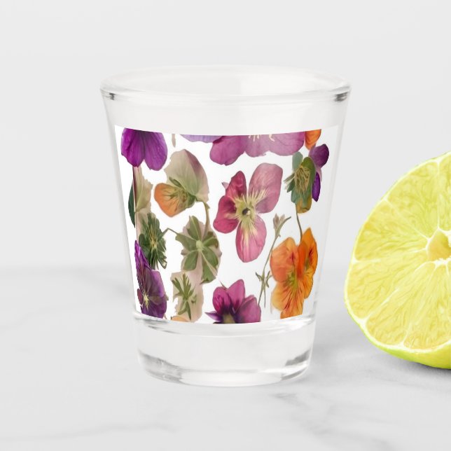 Shot Glasses - Hübsch gepresste Blume Schnapsglas (Vorderseite)