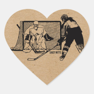 Shot on Net Hockey Playaer (weiblich) Herz-Aufkleber