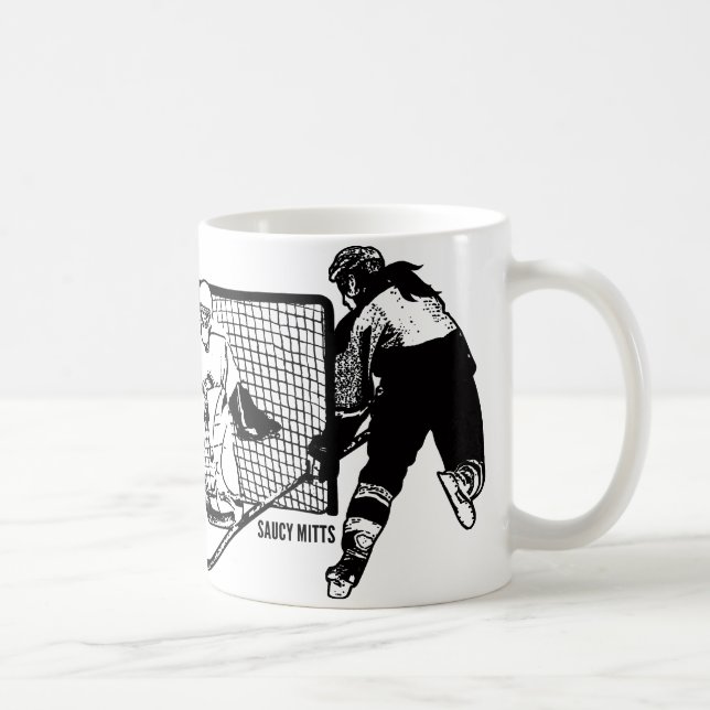 Shot On Net Hockey (weiblich) Kaffeetasse (Rechts)