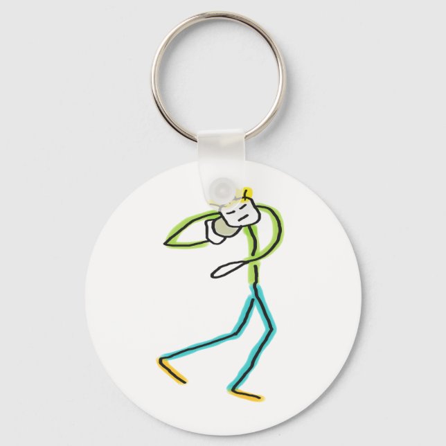 Shot Put Stickman Schlüsselanhänger (Vorderseite)