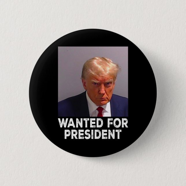Shot Trump Wollte für Präsident 2024 Button (Vorderseite)