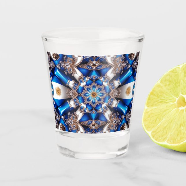 Shotglas mit argentinischen Farben Schnapsglas (Vorderseite)