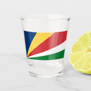 Shotglas mit den Farben der Seychellen Schnapsglas