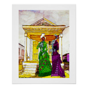Shotgun-Haus-Schwestern – New Orleans Aquarell Poster