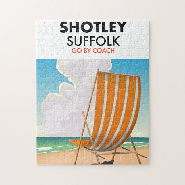 Shotley suffolk Beach Travel Poster Puzzle (Vertikal)