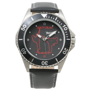 Shotokan Karate Black Belt Individuelle Name Watch Armbanduhr