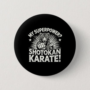 Shotokan Karate Fighter Martial Arts Tiger Funny K Button