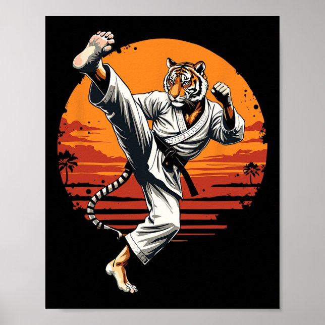 Shotokan Karate Fighter Martial Arts Tiger Funny K Poster (Vorne)