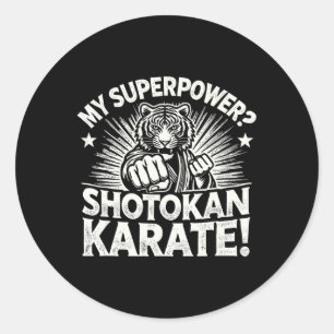 Shotokan Karate Fighter Martial Arts Tiger Funny K Runder Aufkleber