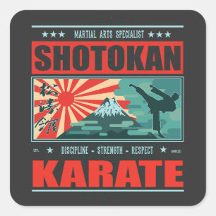 Shotokan Karate im Japan-Stil - Traditions Design Quadratischer Aufkleber