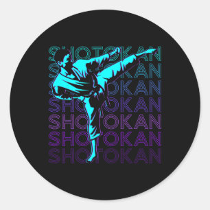 Shotokan Karate Japanisch Martial Arts Retro Runder Aufkleber