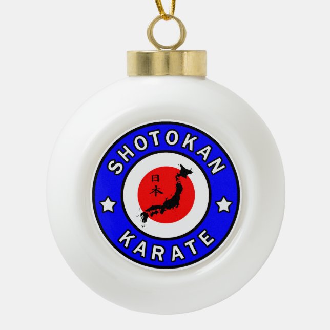 Shotokan Karate Keramik Kugel-Ornament (Vorderseite)