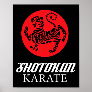 Shotokan Karate Tiger Graphic Martial Arts T Shirt Poster