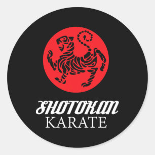 Shotokan Karate Tiger Graphic Martial Arts T Shirt Runder Aufkleber