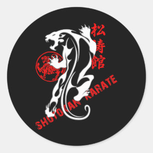 Shotokan Karate Tiger Prowess - Martial Arts Budo Runder Aufkleber