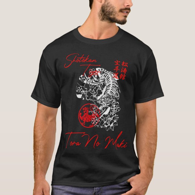 Shotokan Karate Tiger Spirit T - Shirt Martial Art (Vorderseite)