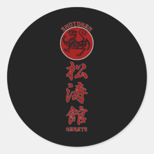 Shotokan Karate Tiger-Symbol Kampfsport Runder Aufkleber