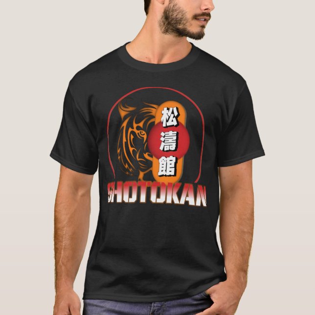 Shotokan Karate Tiger und japanisches Kanji T-Shirt (Vorderseite)