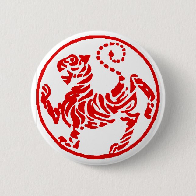 Shotokan rotes aufgehende button (Vorderseite)