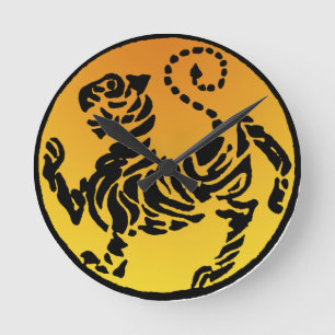 Shotokan Tiger - Gold Runde Wanduhr