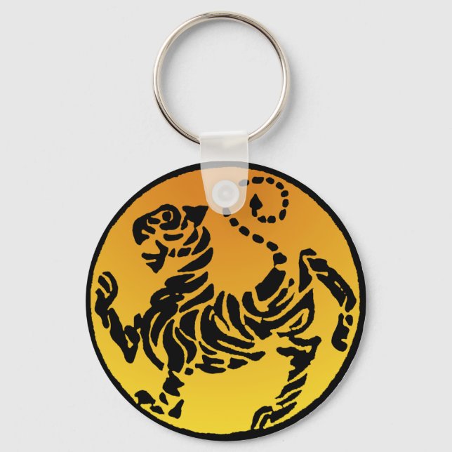 Shotokan Tiger - Gold Schlüsselanhänger (Vorderseite)