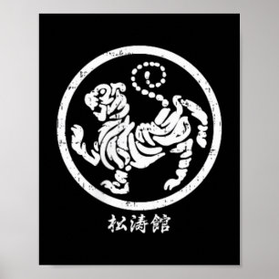 Shotokan-Tiger-Karate-Symbol Weiß Martial Poster