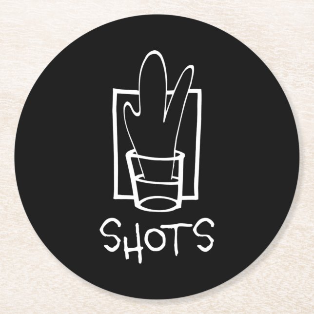 Shots Round Paper Untersetzer (Vorderseite)
